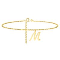 Simple Style Letter Stainless Steel Women's Anklet sku image 13