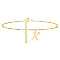 Simple Style Letter Stainless Steel Women's Anklet sku image 11