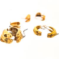 1 Pair Simple Style Solid Color Plating Stainless Steel 18k Gold Plated Ear Studs main image 2