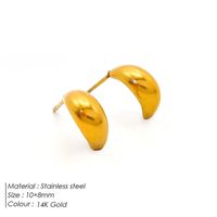 1 Pair Simple Style Solid Color Plating Stainless Steel 18k Gold Plated Ear Studs sku image 3