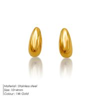 1 Pair Simple Style Solid Color Plating Stainless Steel 18k Gold Plated Ear Studs sku image 4