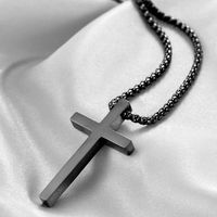 Stainless Steel Titanium Steel IG Style Simple Style Cross Plating Pendant Necklace main image 4