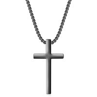 Rostfreier Stahl Titan Stahl IG-Stil Einfacher Stil Kreuzen Überzug Halskette Mit Anhänger sku image 6