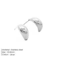 1 Pair Simple Style Solid Color Plating Stainless Steel 18k Gold Plated Ear Studs sku image 1