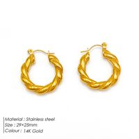 1 Pair Simple Style Geometric Plating Stainless Steel 18K Gold Plated Hoop Earrings main image 2
