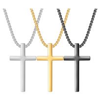 Rostfreier Stahl Titan Stahl IG-Stil Einfacher Stil Kreuzen Überzug Halskette Mit Anhänger main image 1