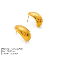 1 Pair Simple Style Solid Color Plating Stainless Steel 18k Gold Plated Ear Studs sku image 12
