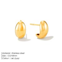 1 Pair Simple Style Solid Color Plating Stainless Steel 18k Gold Plated Ear Studs sku image 6