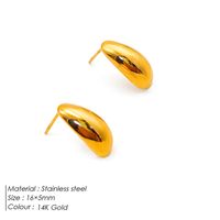 1 Pair Simple Style Solid Color Plating Stainless Steel 18k Gold Plated Ear Studs sku image 9