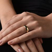 Stainless Steel 14K Gold Plated Simple Style Plating Geometric Rings main image 5