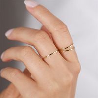 Stainless Steel 14K Gold Plated Simple Style Plating Geometric Rings main image 3