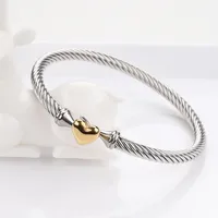 Titanium Steel Simple Style Heart Shape Plating Bangle sku image 1