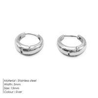 1 Pair Simple Style Geometric Plating Stainless Steel Hoop Earrings sku image 1