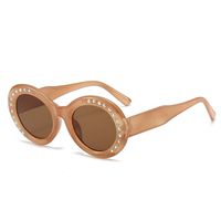 IG Style Streetwear Solid Color Ac Round Frame Diamond Full Frame Women's Sunglasses sku image 4