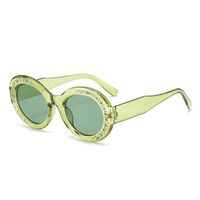 IG Style Streetwear Solid Color Ac Round Frame Diamond Full Frame Women's Sunglasses sku image 3