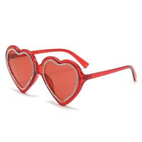 Sweet Cool Style Heart Shape Ac Special-Shaped Mirror Diamond Full Frame Women's Sunglasses sku image 4