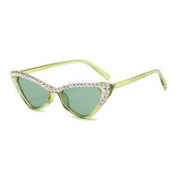 Fashion Streetwear Solid Color Ac Cat Eye Diamond Full Frame Women's Sunglasses sku image 4