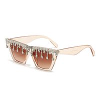 Elegant Glam Solid Color Ac Cat Eye Diamond Full Frame Women's Sunglasses sku image 4