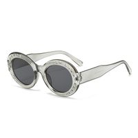IG Style Streetwear Solid Color Ac Round Frame Diamond Full Frame Women's Sunglasses sku image 5