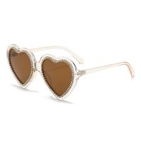 Sweet Cool Style Heart Shape Ac Special-Shaped Mirror Diamond Full Frame Women's Sunglasses sku image 5