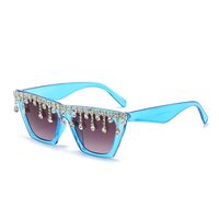 Elegant Glam Solid Color Ac Cat Eye Diamond Full Frame Women's Sunglasses sku image 5