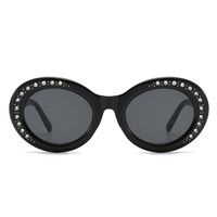 IG Style Streetwear Solid Color Ac Round Frame Diamond Full Frame Women's Sunglasses main image 5