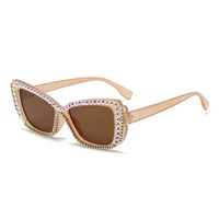 Sweet Streetwear Solid Color Ac Cat Eye Diamond Full Frame Women's Sunglasses sku image 3