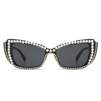 Sweet Streetwear Solid Color Ac Cat Eye Diamond Full Frame Women's Sunglasses main image 3