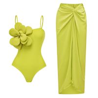 Women's Beach Modern Style Solid Color 2 Pieces Set One Piece Swimwear main image 1