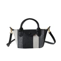Women's Small Canvas Color Block Streetwear Zipper Handbag main image 5