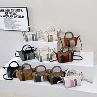 Women's Small Canvas Color Block Streetwear Zipper Handbag main image 1