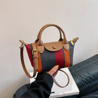 Women's Small Canvas Color Block Streetwear Zipper Handbag sku image 1