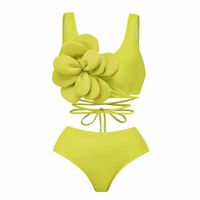 Frau Einfarbig 2-teiliges Set Bikinis Bademode sku image 5