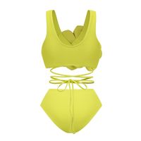 Women's Solid Color 2 Pieces Set Bikinis Swimwear main image 2