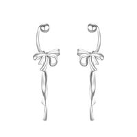 1 Pair Elegant Simple Style Bow Knot Sterling Silver Drop Earrings sku image 1