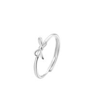 Sterling Silber Süss Einfacher Stil Bogenknoten Verstellbarer Ring sku image 1