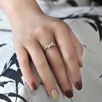 Sterling Silver Sweet Simple Style Bow Knot Adjustable Ring main image 4