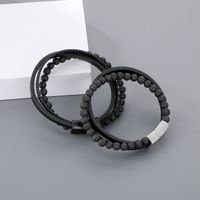 Simple Style Solid Color Titanium Steel Layered Men's Bracelets main image 1