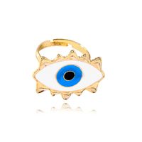 Wholesale Jewelry Simple Style Devil's Eye Heart Shape Alloy Enamel Open Rings main image 5