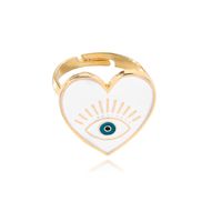 Wholesale Jewelry Simple Style Devil's Eye Heart Shape Alloy Enamel Open Rings main image 2