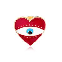 Wholesale Jewelry Simple Style Devil's Eye Heart Shape Alloy Enamel Open Rings main image 4