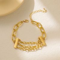 Simple Style Geometric Solid Color Alloy Iron Plating Women's Bracelets main image 3