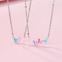 Cute Sweet Butterfly Alloy Plating Kid'S Necklace main image 1