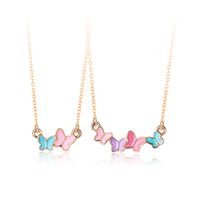 Cute Sweet Butterfly Alloy Plating Kid'S Necklace main image 2