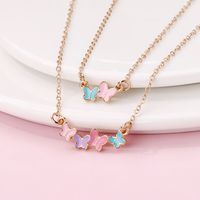 Cute Sweet Butterfly Alloy Plating Kid'S Necklace main image 3