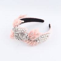 Women's Elegant Luxurious Flower Cloth Silk Yarn Inlay Artificial Pearls Rhinestones Hair Band main image 5