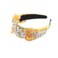 Women's Elegant Luxurious Flower Cloth Silk Yarn Inlay Artificial Pearls Rhinestones Hair Band main image 3