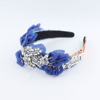 Women's Elegant Luxurious Flower Cloth Silk Yarn Inlay Artificial Pearls Rhinestones Hair Band main image 2