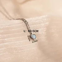 Wholesale Simple Style Heart Shape 304 Stainless Steel Artificial Opal Copper Plating Pendant Necklace main image 2