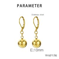 1 Pair Simple Style Circle Solid Color Titanium Steel 18K Gold Plated Drop Earrings main image 2